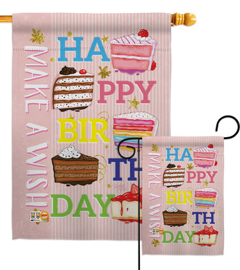 Make a Wish - Party & Celebration Special Occasion Vertical Impressions Decorative Flags HG115114 Made In USA