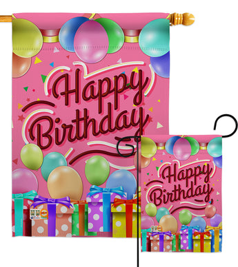 Celebrate Happy Birthday - Party & Celebration Special Occasion Vertical Impressions Decorative Flags HG115133 Made In USA