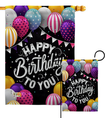 Birthday to You - Party & Celebration Special Occasion Vertical Impressions Decorative Flags HG115150 Made In USA