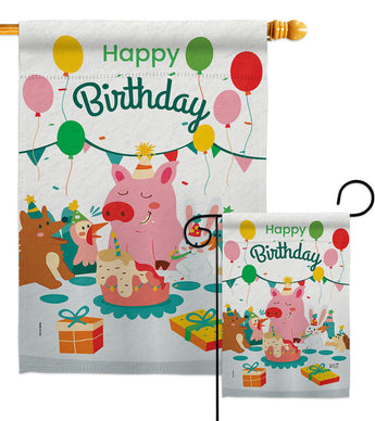 Let Celebrate Birthday - Party & Celebration Special Occasion Vertical Impressions Decorative Flags HG137554 Made In USA