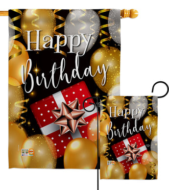 Happy Birthday - Party & Celebration Special Occasion Vertical Impressions Decorative Flags HG192155 Made In USA