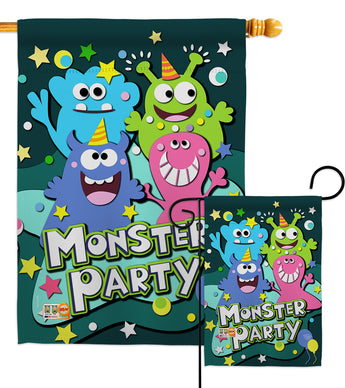 Monster Party - Party & Celebration Special Occasion Vertical Impressions Decorative Flags HG192167 Made In USA