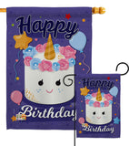 Unicorn Birthday Cake - Party & Celebration Special Occasion Vertical Impressions Decorative Flags HG192171 Made In USA