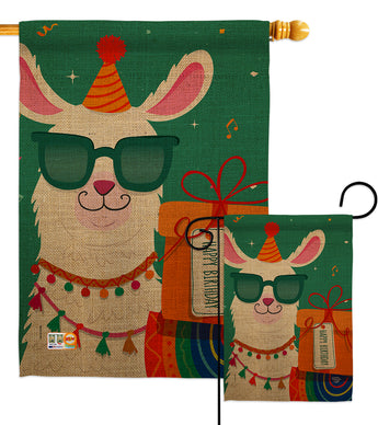 Cool Llamas Birthday - Party & Celebration Special Occasion Vertical Impressions Decorative Flags HG192186 Made In USA