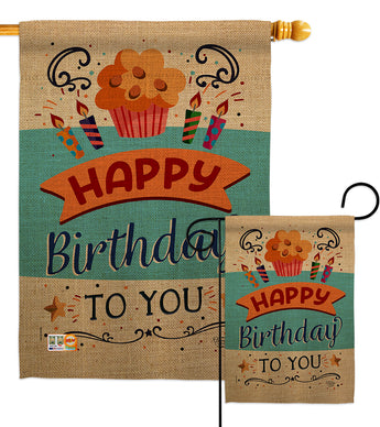 Birthday to You - Party & Celebration Special Occasion Vertical Impressions Decorative Flags HG192197 Made In USA