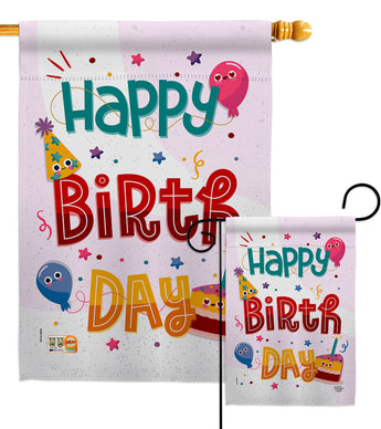 Cute Birthday - Party & Celebration Special Occasion Vertical Impressions Decorative Flags HG192209 Made In USA