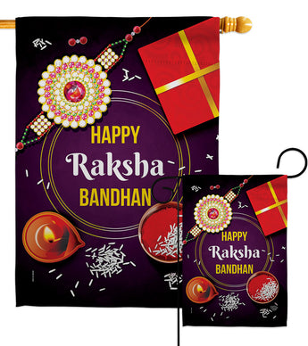 Raksha Bandhan - Party & Celebration Special Occasion Vertical Impressions Decorative Flags HG192628 Made In USA