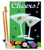 Cheers - Party & Celebration Special Occasion Vertical Applique Decorative Flags HG115052