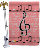 Music is Life - Party & Celebration Special Occasion Vertical Impressions Decorative Flags HG115082 Made In USA