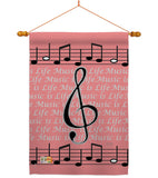 Music is Life - Party & Celebration Special Occasion Vertical Impressions Decorative Flags HG115082 Made In USA