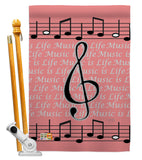 Music is Life - Party & Celebration Special Occasion Vertical Impressions Decorative Flags HG115082 Made In USA