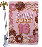 Sweet sixteen - Party & Celebration Special Occasion Vertical Impressions Decorative Flags HG115175 Made In USA