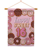 Sweet sixteen - Party & Celebration Special Occasion Vertical Impressions Decorative Flags HG115175 Made In USA