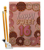 Sweet sixteen - Party & Celebration Special Occasion Vertical Impressions Decorative Flags HG115175 Made In USA