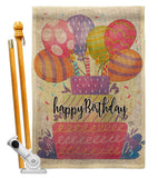 Happy Birthday Balloon - Party & Celebration Special Occasion Vertical Impressions Decorative Flags HG115182 Made In USA