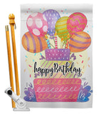 Happy Birthday Balloon - Party & Celebration Special Occasion Vertical Impressions Decorative Flags HG115182 Made In USA