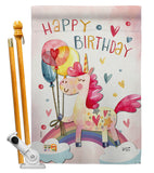 Unicorn Birthday - Party & Celebration Special Occasion Vertical Impressions Decorative Flags HG137163 Made In USA