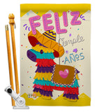 Feliz Cumpleaños - Party & Celebration Special Occasion Vertical Impressions Decorative Flags HG137194 Made In USA