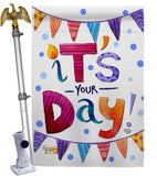 It's Your Day - Party & Celebration Special Occasion Vertical Impressions Decorative Flags HG192169 Made In USA