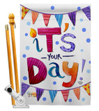 It's Your Day - Party & Celebration Special Occasion Vertical Impressions Decorative Flags HG192169 Made In USA