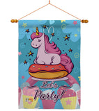 Unicorn Party - Party & Celebration Special Occasion Vertical Impressions Decorative Flags HG192170 Made In USA