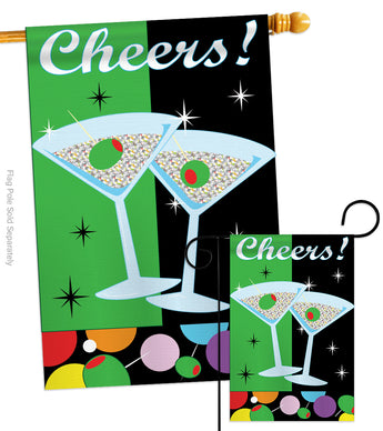 Cheers - Party & Celebration Special Occasion Vertical Applique Decorative Flags HG115052