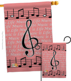 Music is Life - Party & Celebration Special Occasion Vertical Impressions Decorative Flags HG115082 Made In USA