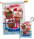 Birthday Cupcake - Party & Celebration Special Occasion Vertical Impressions Decorative Flags HG115096 Made In USA