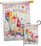 Unicorn Birthday - Party & Celebration Special Occasion Vertical Impressions Decorative Flags HG137163 Made In USA