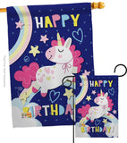 Cute Unicorn Birthday - Party & Celebration Special Occasion Vertical Impressions Decorative Flags HG192166 Made In USA