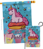 Unicorn Party - Party & Celebration Special Occasion Vertical Impressions Decorative Flags HG192170 Made In USA