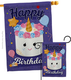 Unicorn Birthday Cake - Party & Celebration Special Occasion Vertical Impressions Decorative Flags HG192171 Made In USA