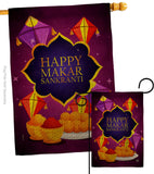 Happy Makar Sankranti - Party & Celebration Special Occasion Vertical Impressions Decorative Flags HG192593 Made In USA