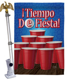 ¡Tiempo de Fiesta! - Party & Celebration Special Occasion Vertical Impressions Decorative Flags HG120031 Made In USA