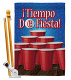 ¡Tiempo de Fiesta! - Party & Celebration Special Occasion Vertical Impressions Decorative Flags HG120031 Made In USA