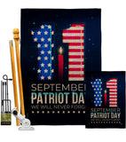 Memory Of 9/11 - Patriotic Americana Horizontal Impressions Decorative Flags HG120245 Made In USA