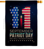 Memory Of 9/11 - Patriotic Americana Horizontal Impressions Decorative Flags HG120245 Made In USA