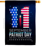 Memory Of 9/11 - Patriotic Americana Horizontal Impressions Decorative Flags HG120245 Made In USA