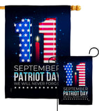 Memory Of 9/11 - Patriotic Americana Horizontal Impressions Decorative Flags HG120245 Made In USA