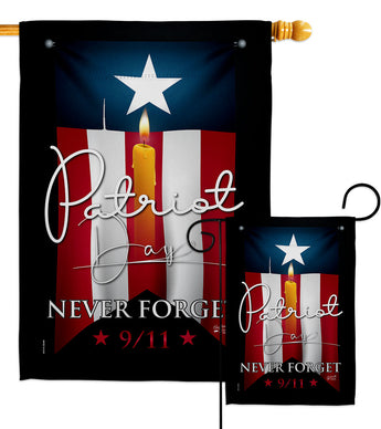 9/11 Never Forget - Patriotic Americana Horizontal Impressions Decorative Flags HG130395 Made In USA