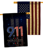 Never Forget - Patriotic Americana Horizontal Impressions Decorative Flags HG120244 Made In USA