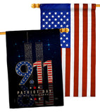 Never Forget - Patriotic Americana Horizontal Impressions Decorative Flags HG120244 Made In USA