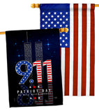 Never Forget - Patriotic Americana Horizontal Impressions Decorative Flags HG120244 Made In USA