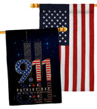 Never Forget - Patriotic Americana Horizontal Impressions Decorative Flags HG120244 Made In USA