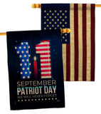 Memory Of 9/11 - Patriotic Americana Horizontal Impressions Decorative Flags HG120245 Made In USA