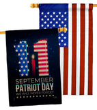 Memory Of 9/11 - Patriotic Americana Horizontal Impressions Decorative Flags HG120245 Made In USA