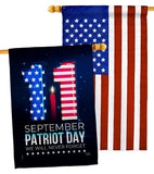 Memory Of 9/11 - Patriotic Americana Horizontal Impressions Decorative Flags HG120245 Made In USA