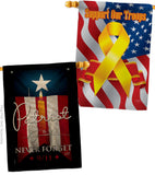 9/11 Never Forget - Patriotic Americana Horizontal Impressions Decorative Flags HG130395 Made In USA