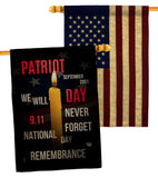 Remembrance 9/11 - Patriotic Americana Horizontal Impressions Decorative Flags HG190159 Made In USA