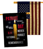 Remembrance 9/11 - Patriotic Americana Horizontal Impressions Decorative Flags HG190159 Made In USA